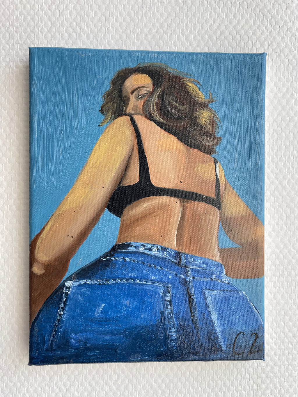 Au dos portrait - Peinture originale