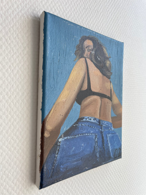 Au dos portrait - Peinture originale