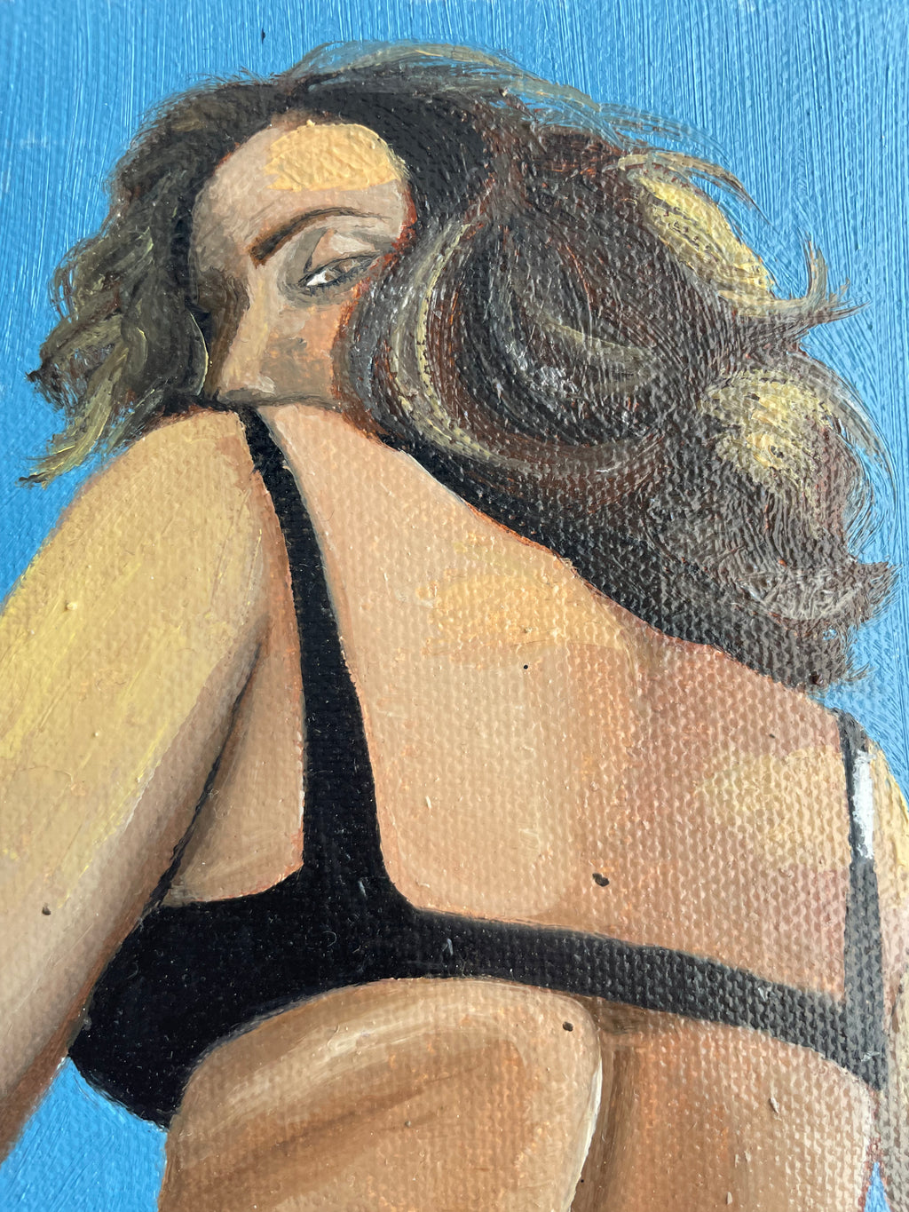 Au dos portrait - Peinture originale