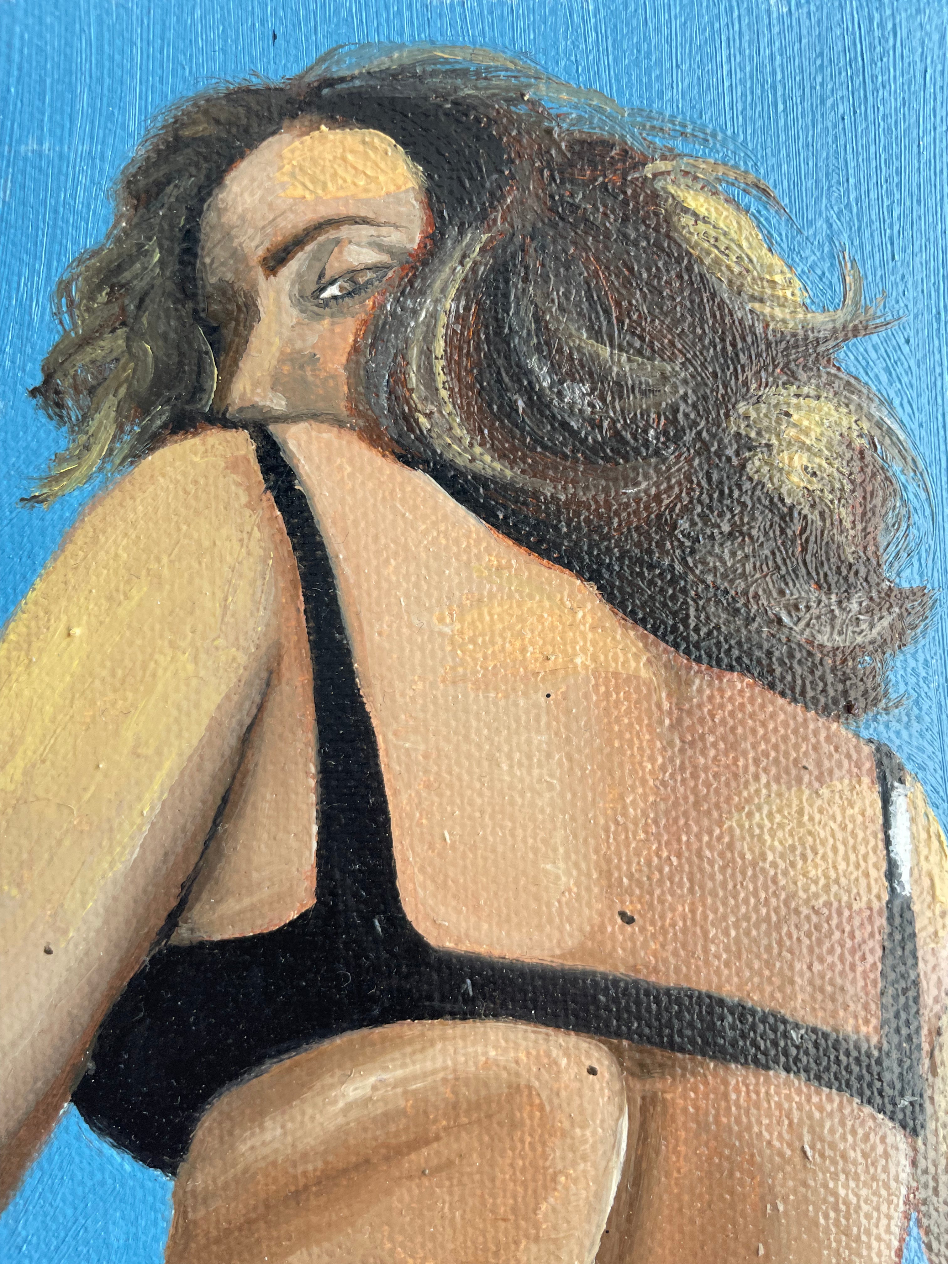 Au dos portrait - Peinture originale