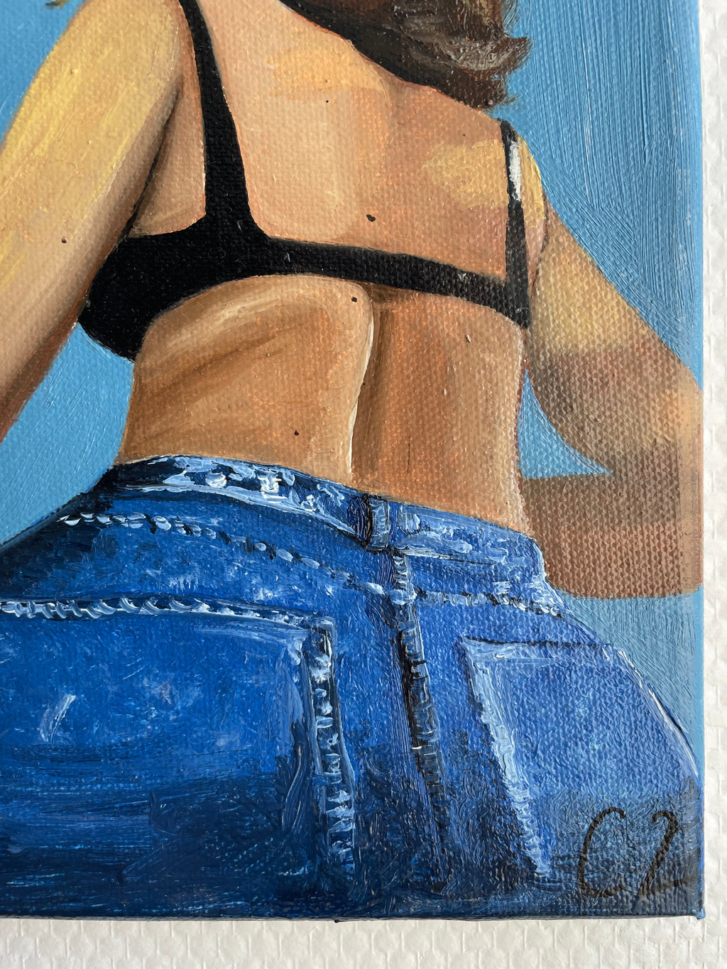 Au dos portrait - Peinture originale
