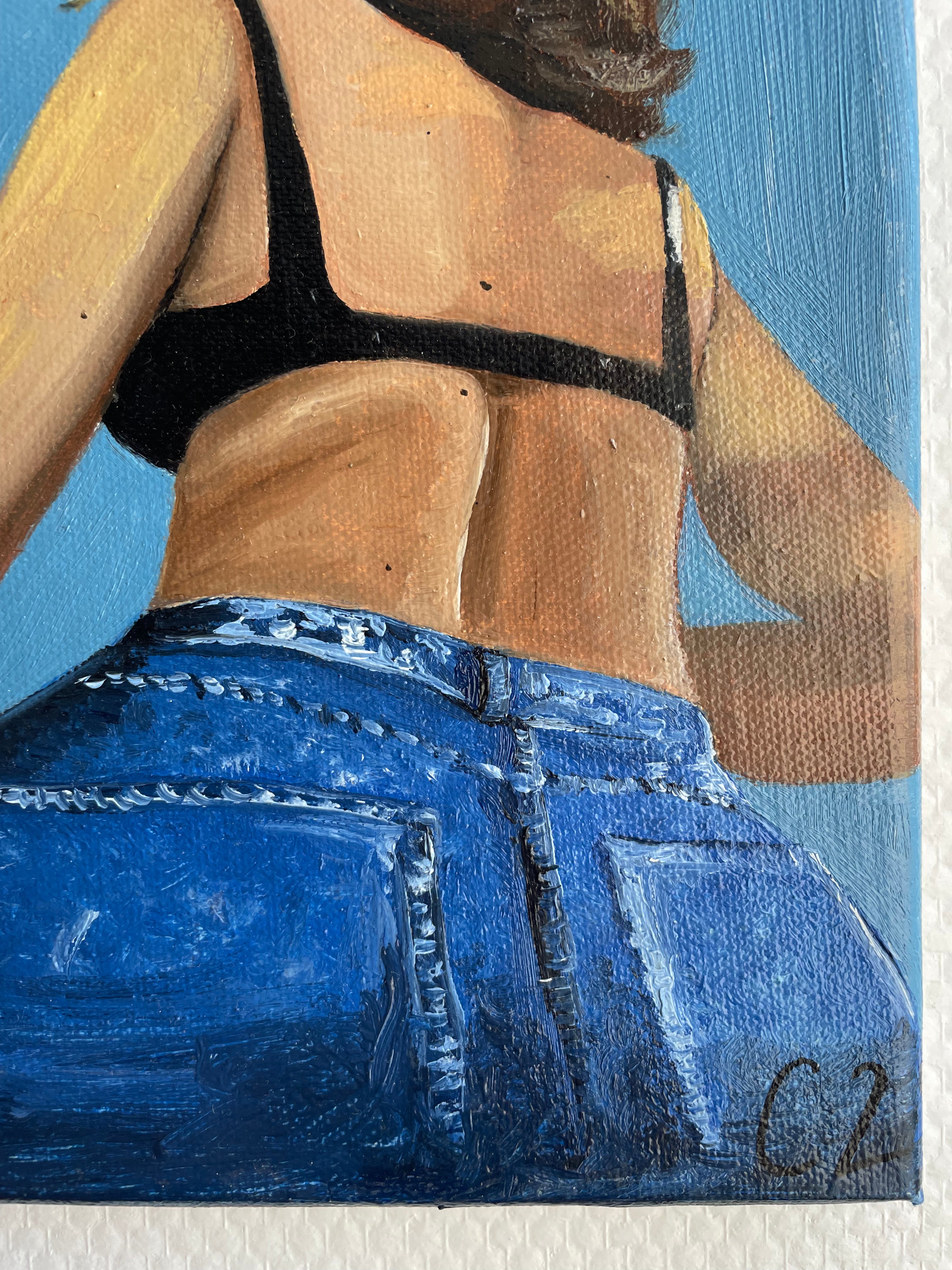 Au dos portrait - Peinture originale